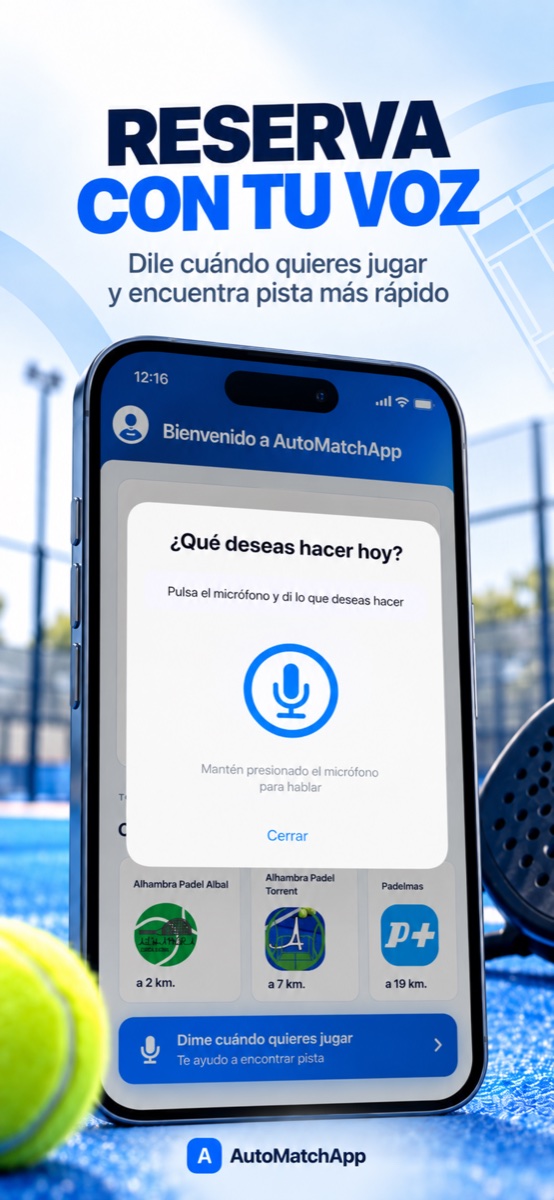 Reserva una pista utilizando la voz